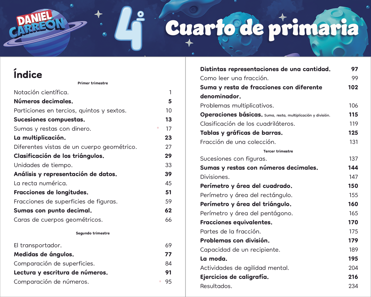 4° Primaria Libro digital de matemáticas Daniel Carreón