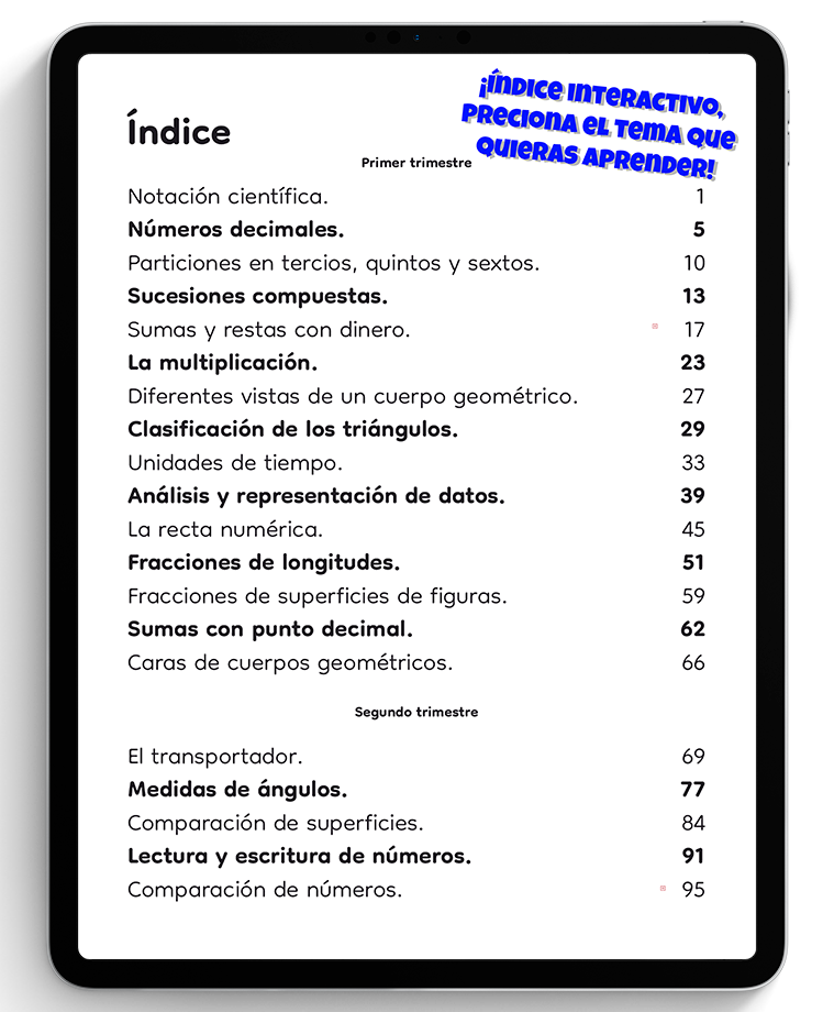 4° Primaria Libro digital de matemáticas Daniel Carreón