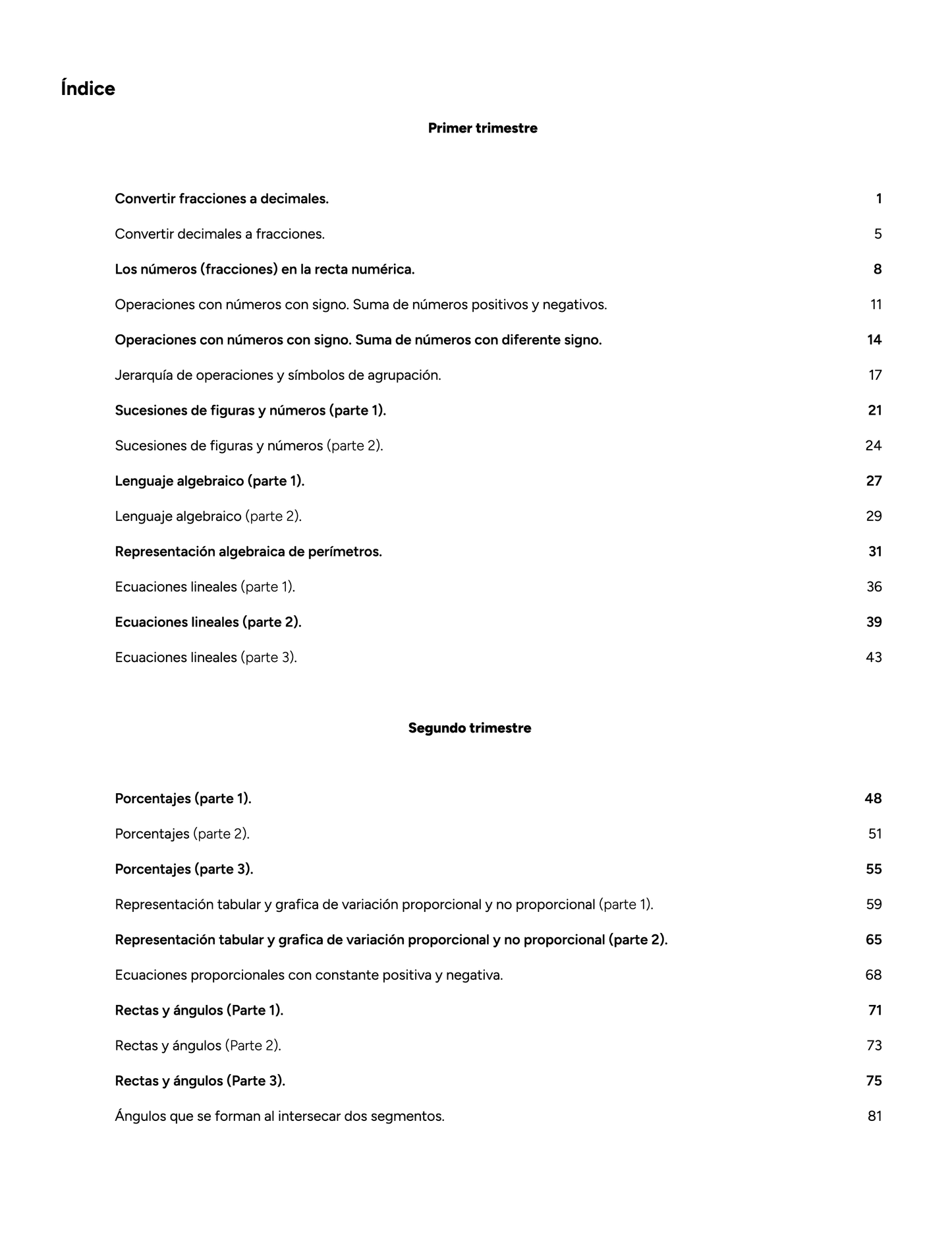 Daniel Carreón's math book for 1st year of Secondary School