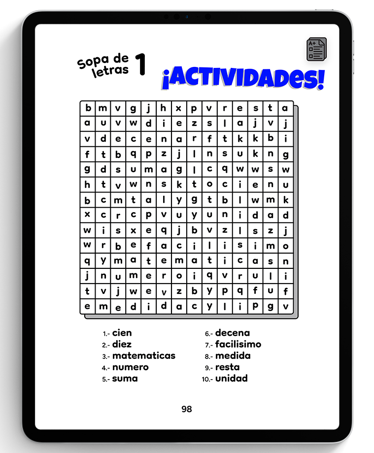 Daniel Carreón's digital math book for 1st grade of primary school