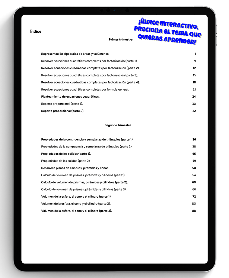 3° Secundaria Libro digital de matemáticas Daniel Carreón