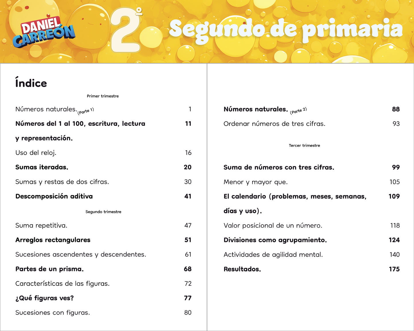 2° Primaria Libro de matemáticas Daniel Carreón