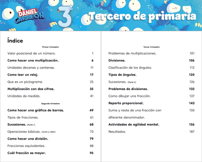 3° Primaria Libro de matemáticas Daniel Carreón