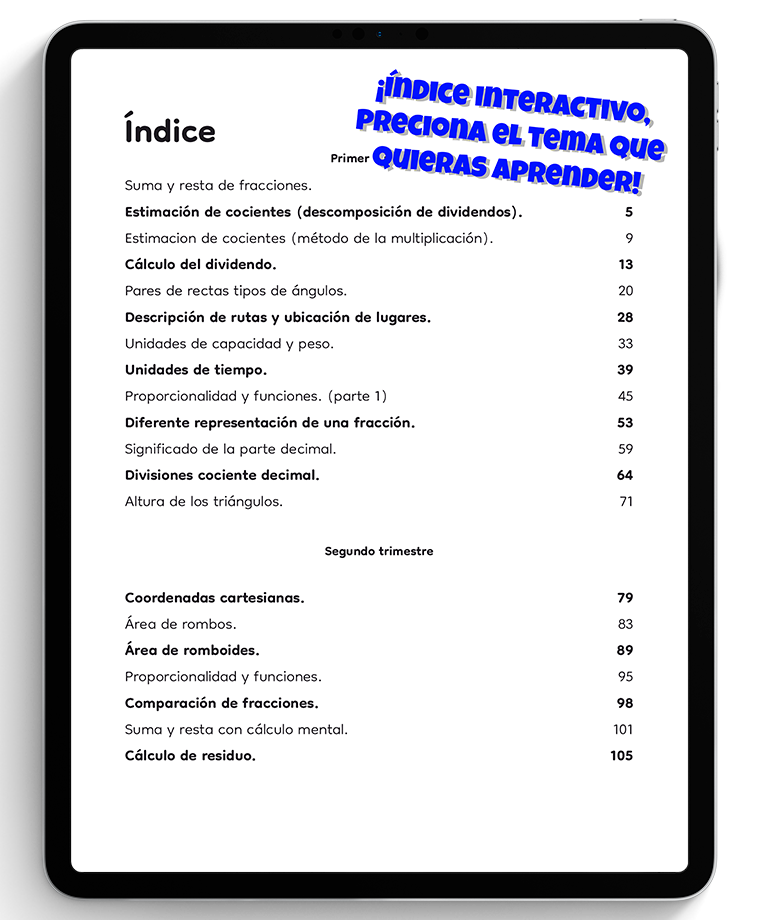 5° Primaria Libro digital de matemáticas Daniel Carreón