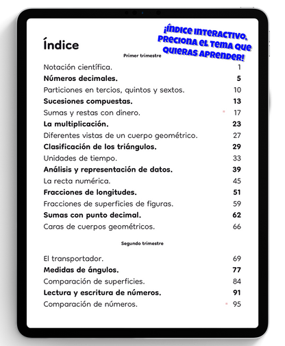 4° Primaria Libro digital de matemáticas Daniel Carreón