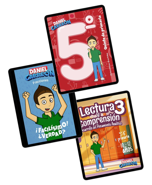 Kit 5.º Primaria: Matemáticas + Fracciones + Lectura y Comprensión